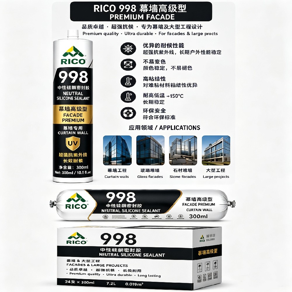RICO 998 中性硅酮胶 幕墙高级型